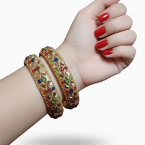 Golden Multicolour Stone Kadha Bangles